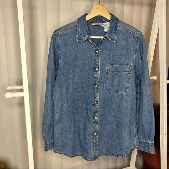 Faded Glory Tops - Vintage Faded Glory Denim Shirt - Size S (Fits Up to M)